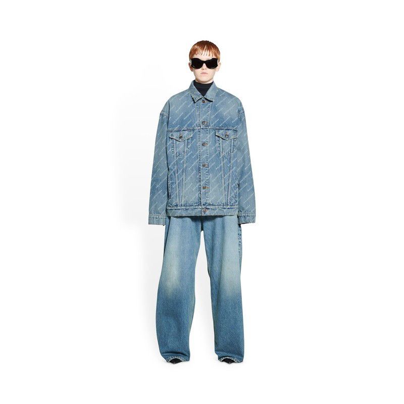 Balenciaga o1w1db10825 Racing All Over Logo Large Fit Jacket in Blue Size XL / US 12-14 / IT 48-50 - 1 Preview