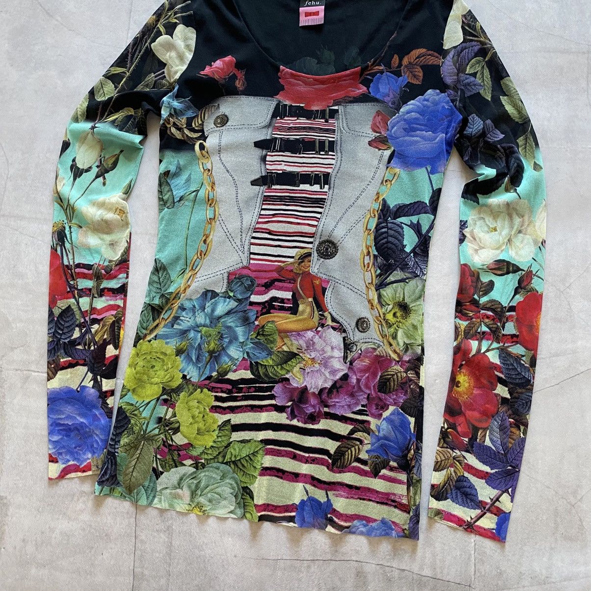 Cop Copine Abstract Mesh Hysteric Glamour Gaultier Vibe Long Sleeve Size XL / US 12-14 / IT 48-50 - 2 Thumbnail