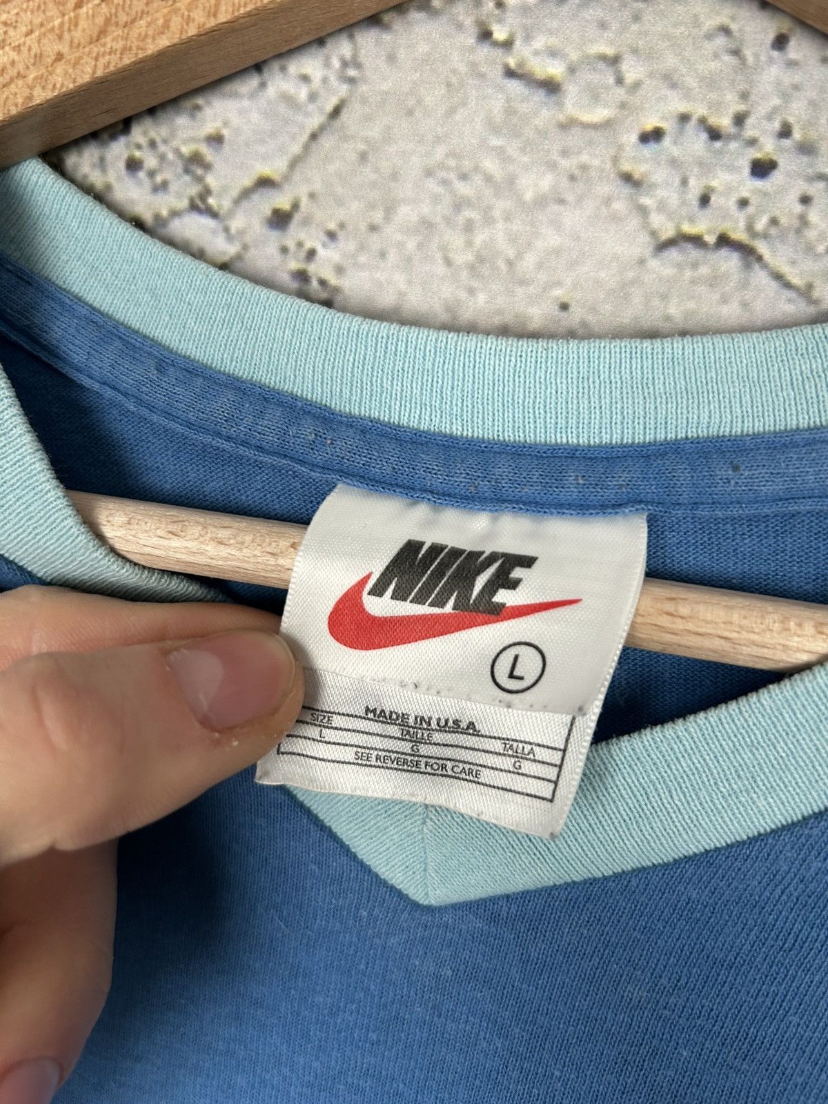 Nike Vintage Nike 90s Center Logo Made in USA Blue Archive Sport Size US L / EU 52-54 / 3 - 5 Thumbnail