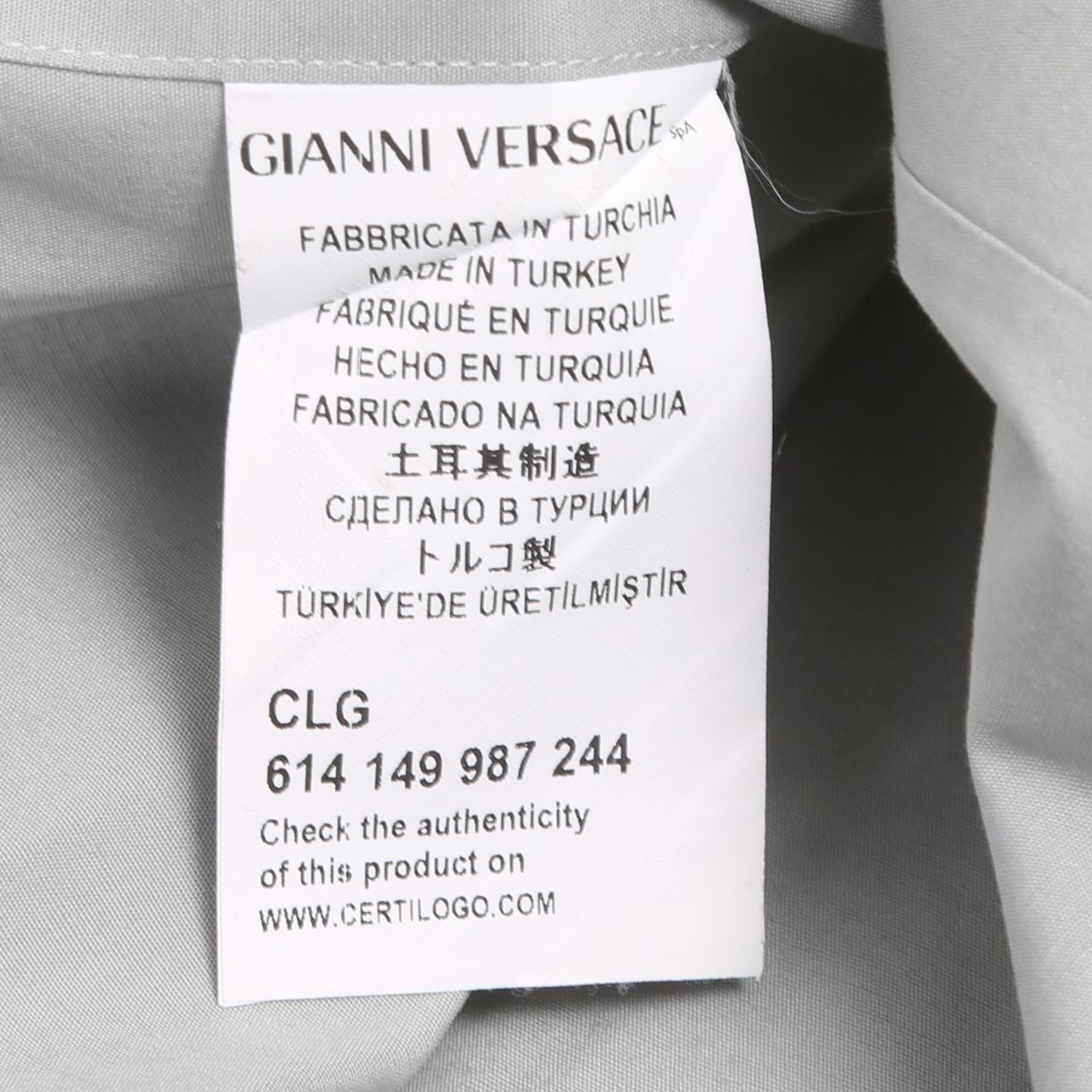 Versace Versace Collection City Fit Smoke Grey Long Sleeve Button Do Size US S / EU 44-46 / 1 - 3 Thumbnail