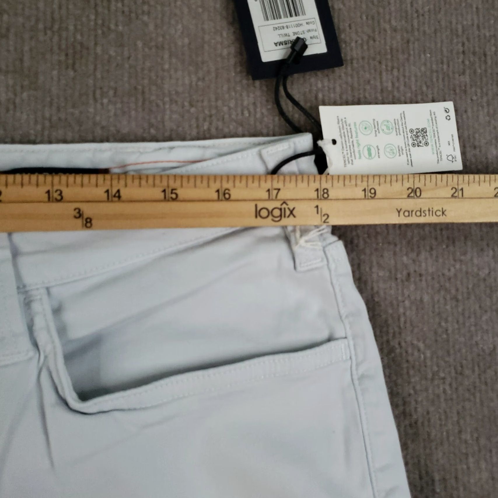 Vintage 34 Heritage Chino Pants Men's 36x28 Gray Classic Stretch Casual Regular Fit Size US 32 / EU 48 - 6 Thumbnail