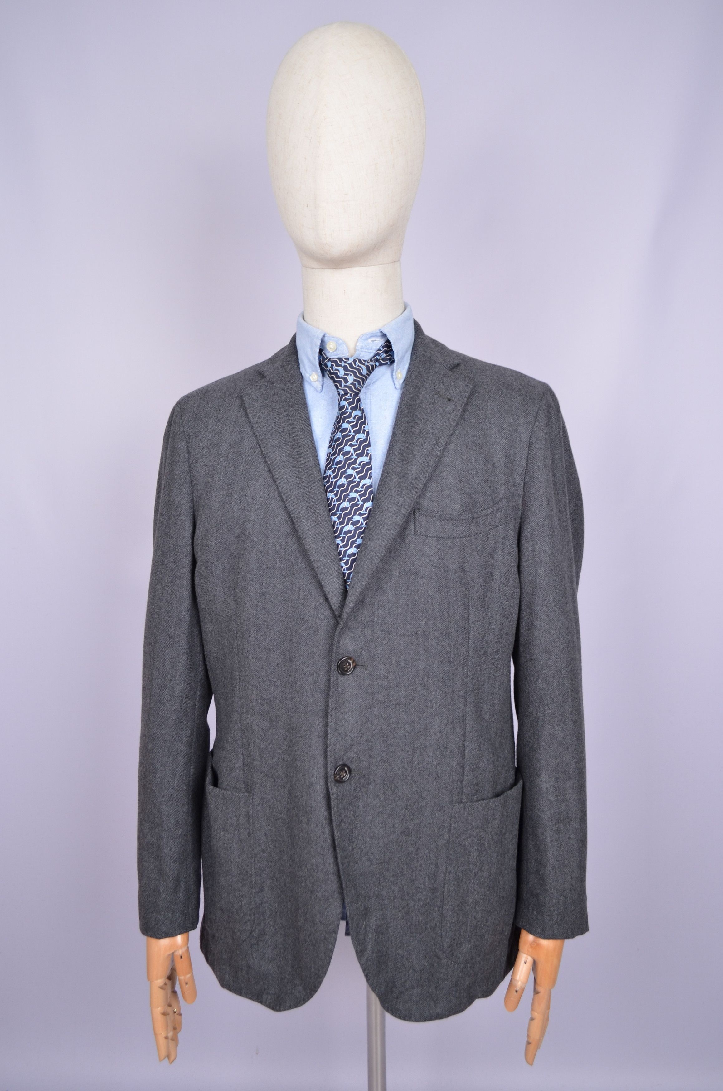 Designer Sacoor Brothers Wool Blend Knit Unlined Blazer Jacket US44 Size 44S - 1 Thumbnail