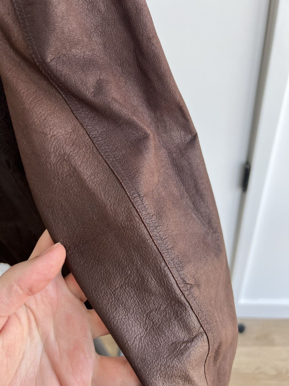 Rick Owens SS98 MONSTERS Gathered Shoulder Leather Jacket Size M / US 6-8 / IT 42-44 - 7 Thumbnail