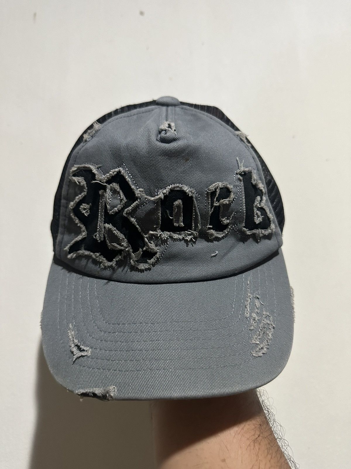 Japanese Brand VTG Distress “ROCK” Trucker Hat Size ONE SIZE - 2 Thumbnail