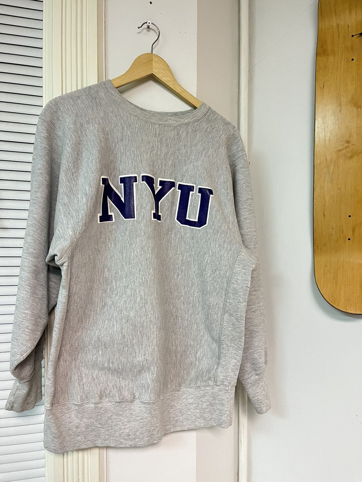Hooded Sweatshirt Champion Reverse Weave Nyu Champion Crewneck NYU