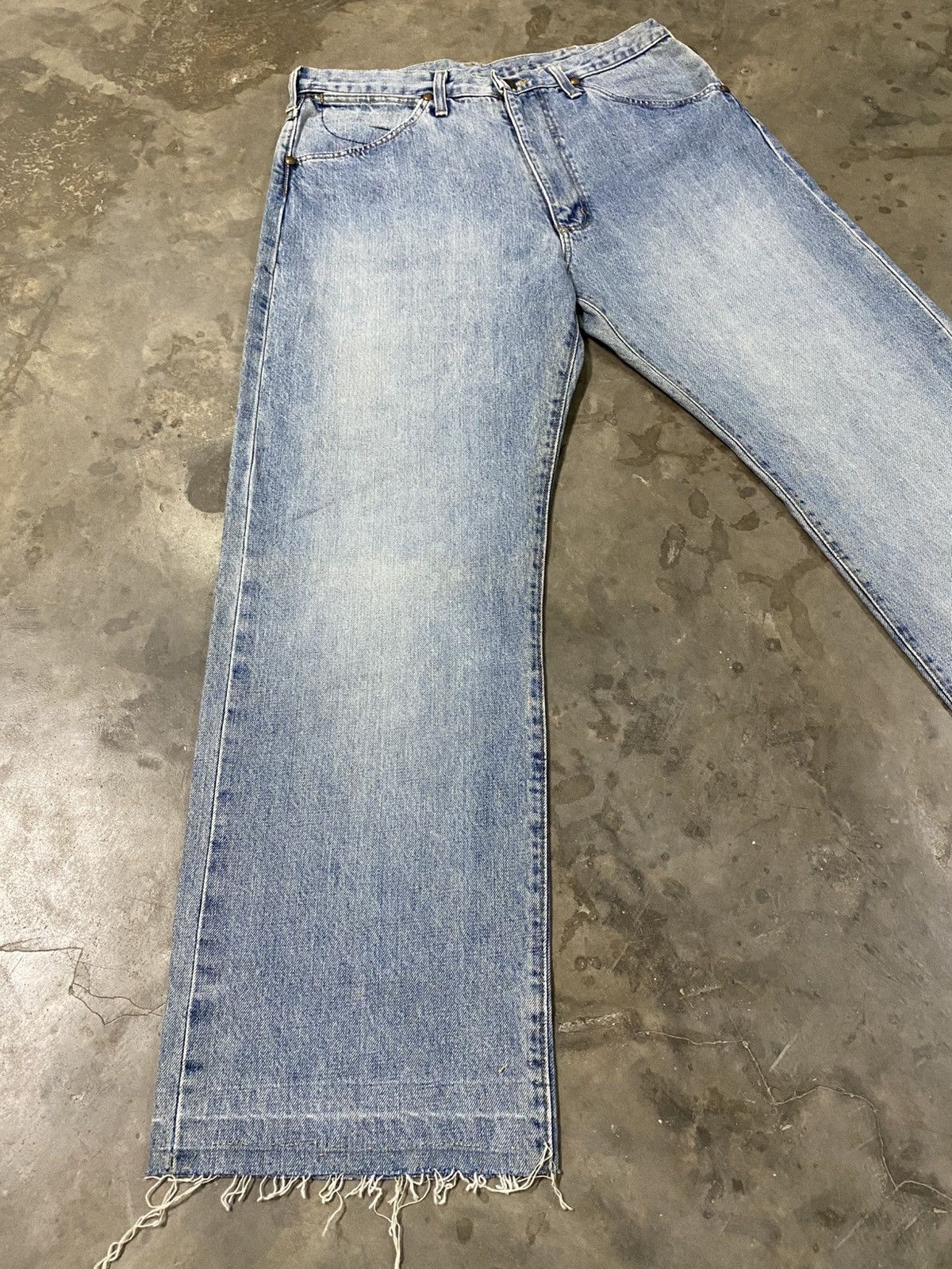 Vintage × Wrangler Vintage Wrangler Blue Bell Selvedge Washed Blue @257 Size US 33 - 7 Thumbnail