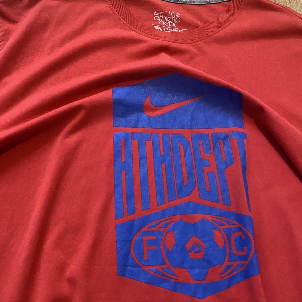 Nike 2000s y2k Red Nike Athdept Dri-Fit tie-front T-shirt Size US XXL / EU 58 / 5 - 3 Thumbnail