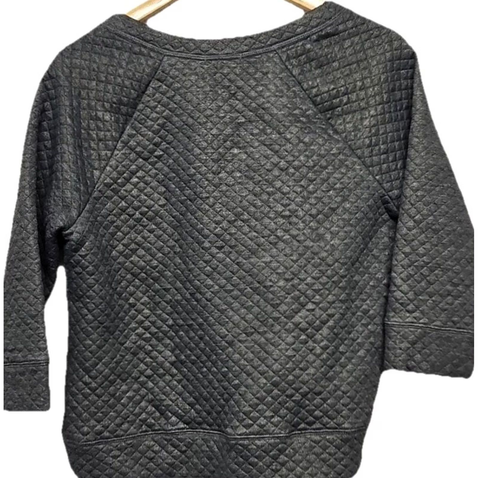 Vintage Halogen Quilted Knit Pullover Women’s Medium Gray Crewneck 3/4 Sleeve Knit Pullover Womens Medium Gray Quilted Knit Sweater Size M / US 6-8 / IT 42-44 - 5 Thumbnail
