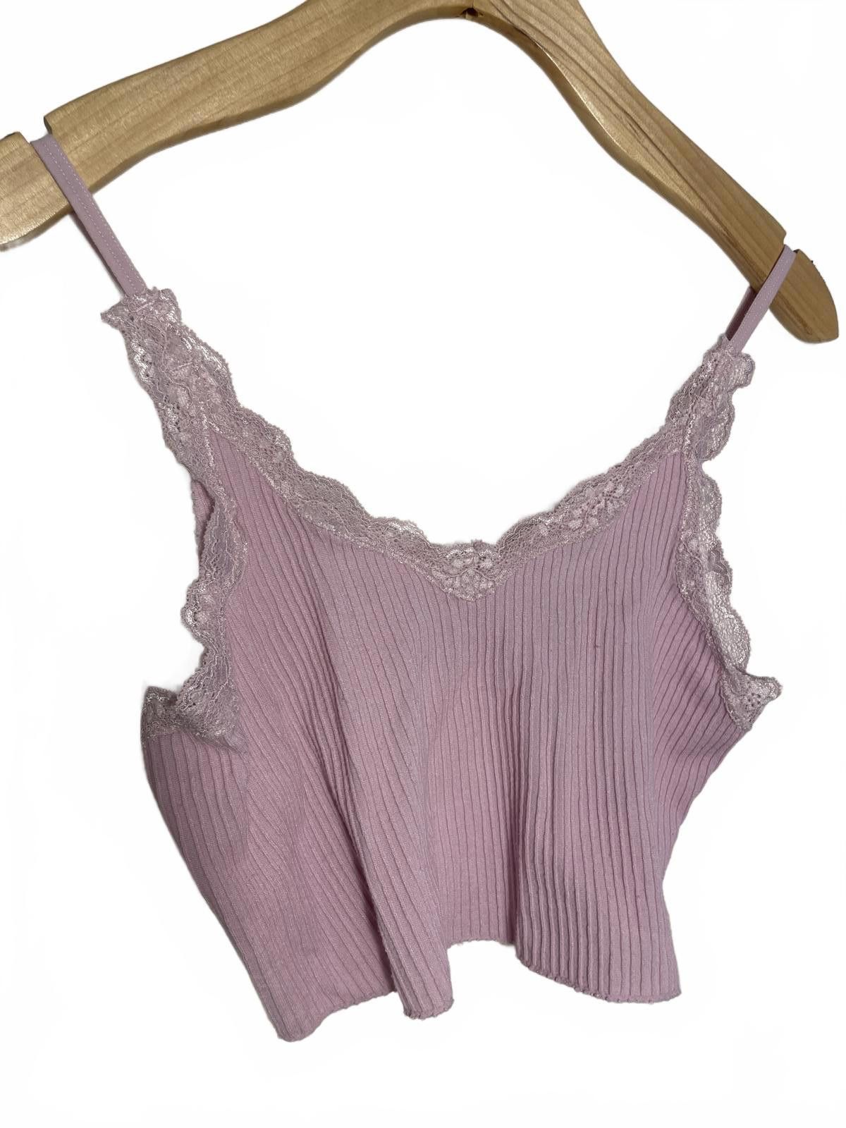 Other mi ami Lace Trim Cami Blouse Tank Top Women's Small Purple Size S / US 4 / IT 40 - 2 Thumbnail