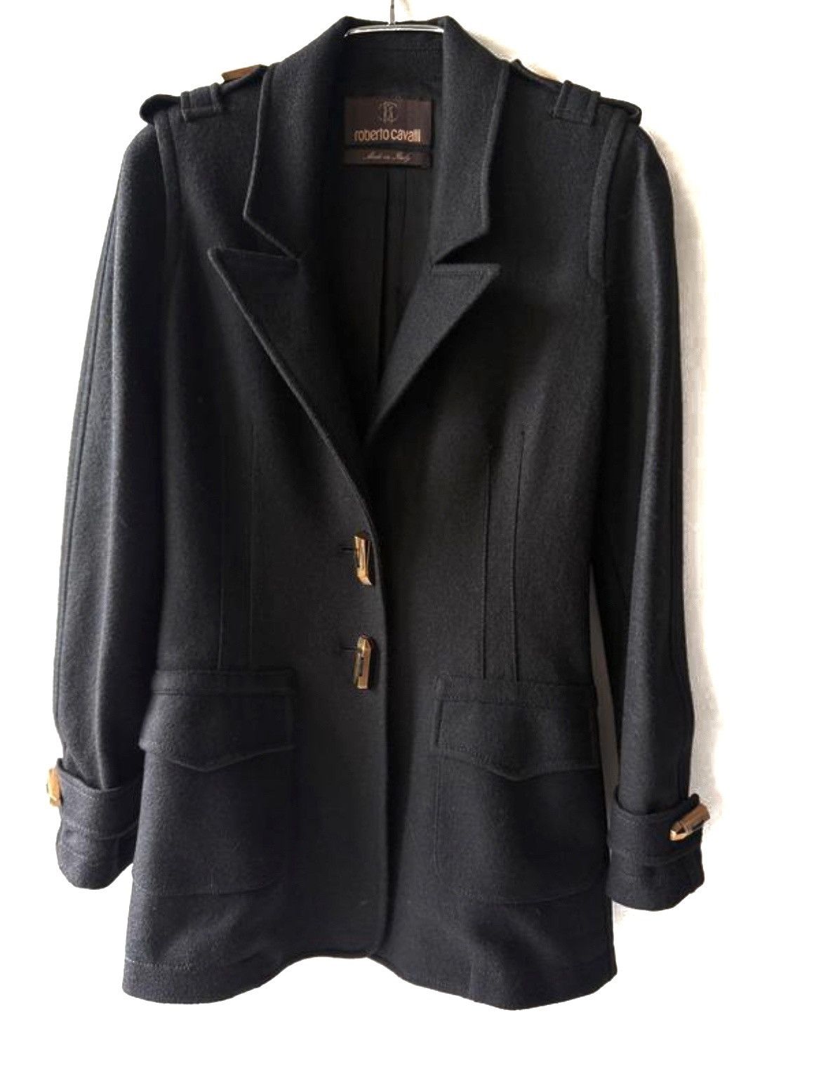 Roberto Cavalli 100% Wool Coat Jacket