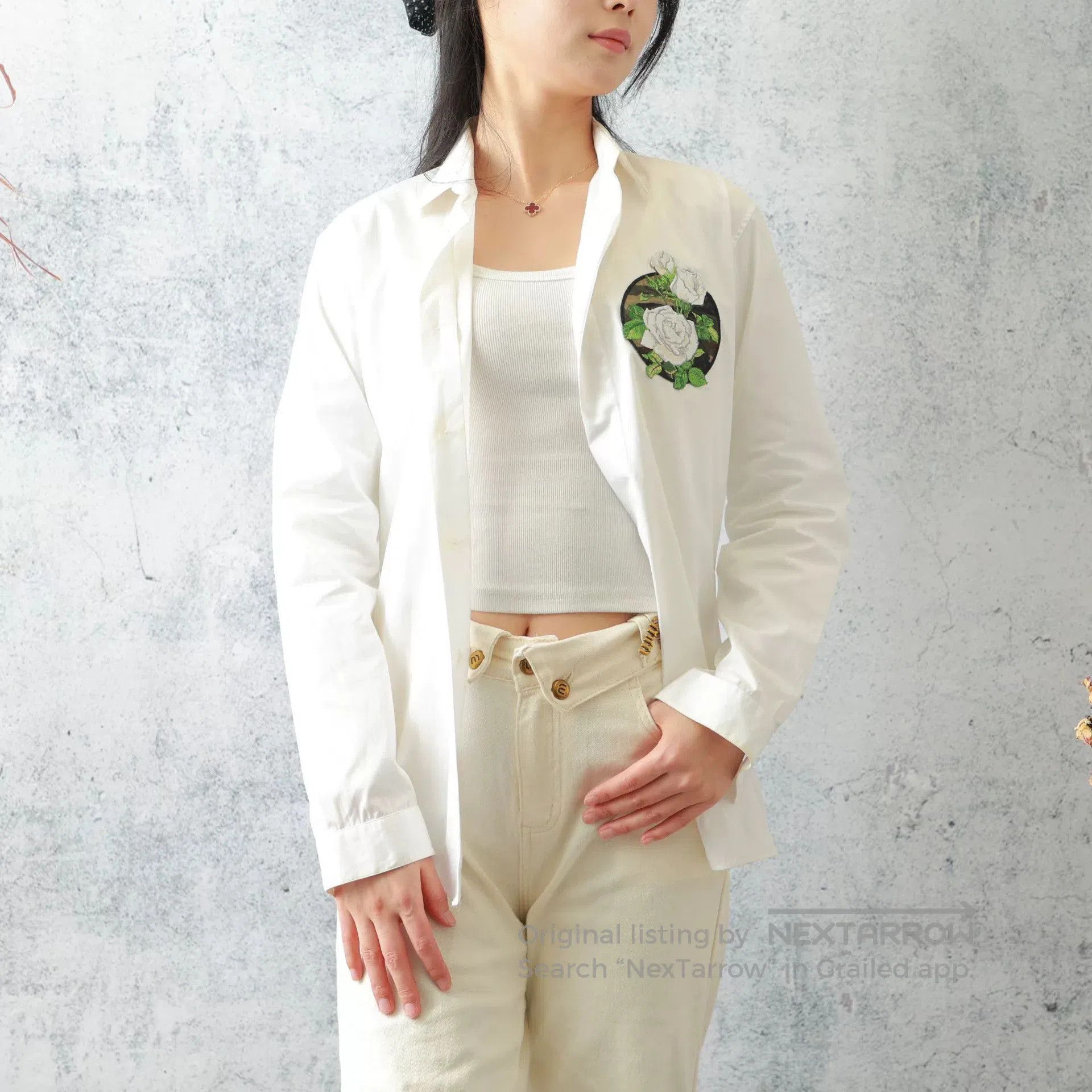 Dior Dior White Cotton Embroidered Long. Size S / US 4 / IT 40 - 1 Thumbnail