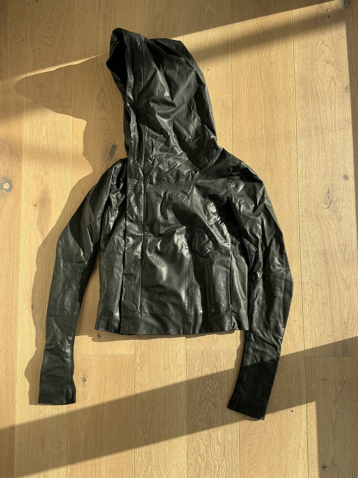 Rick Owens Rick Owens 2009 Hooded Leather Jacket | Grailed