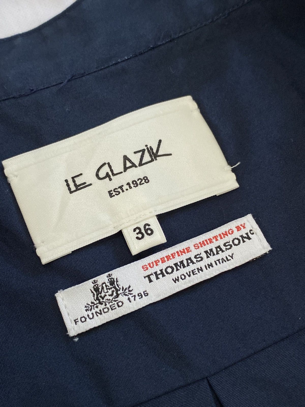 Japanese Brand dark blue longgsleeve tunic shirt thomas mason Size US L / EU 52-54 / 3 - 5 Thumbnail
