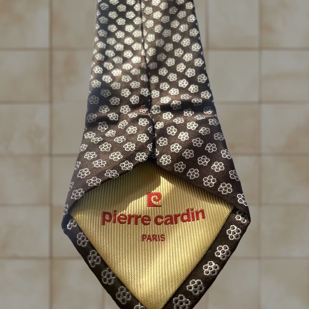 Pierre Cardin VINTAGE Pierre Cardin Tie New York Paris For GIMBELS Brown White Made in U.S.A Tie Neck Size ONE SIZE - 1 Thumbnail