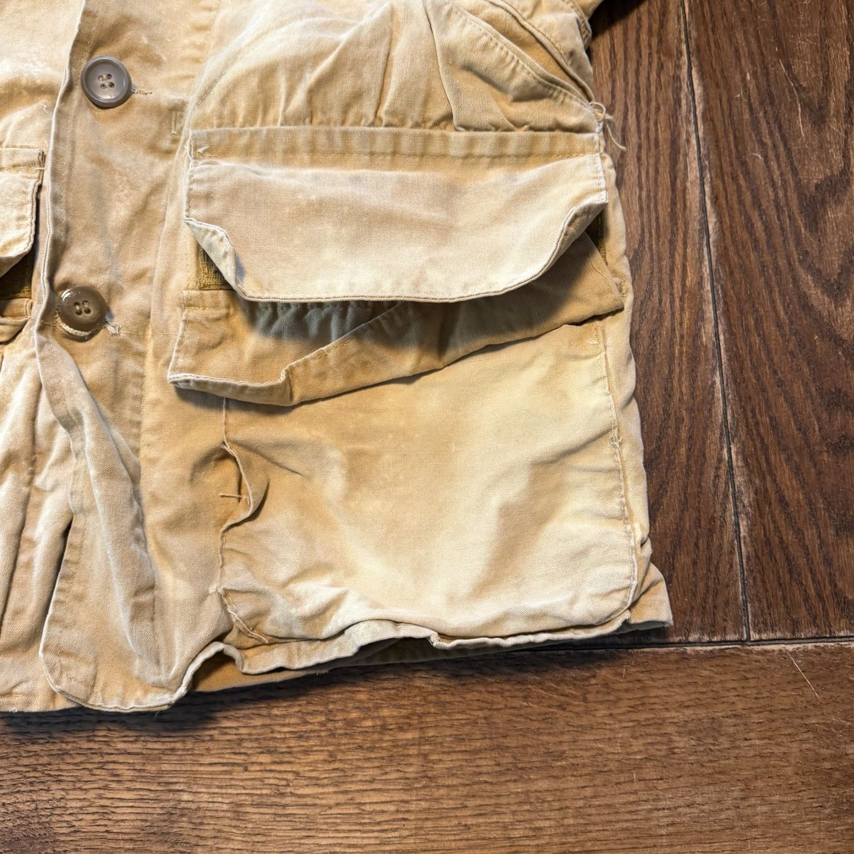 Vintage VINTAGE Red Head Canvas Hunting Jacket Game Pouch BONE DRY Large Coat 1930s 30s Beige Mens Jacket Size US L / EU 52-54 / 3 - 6 Thumbnail