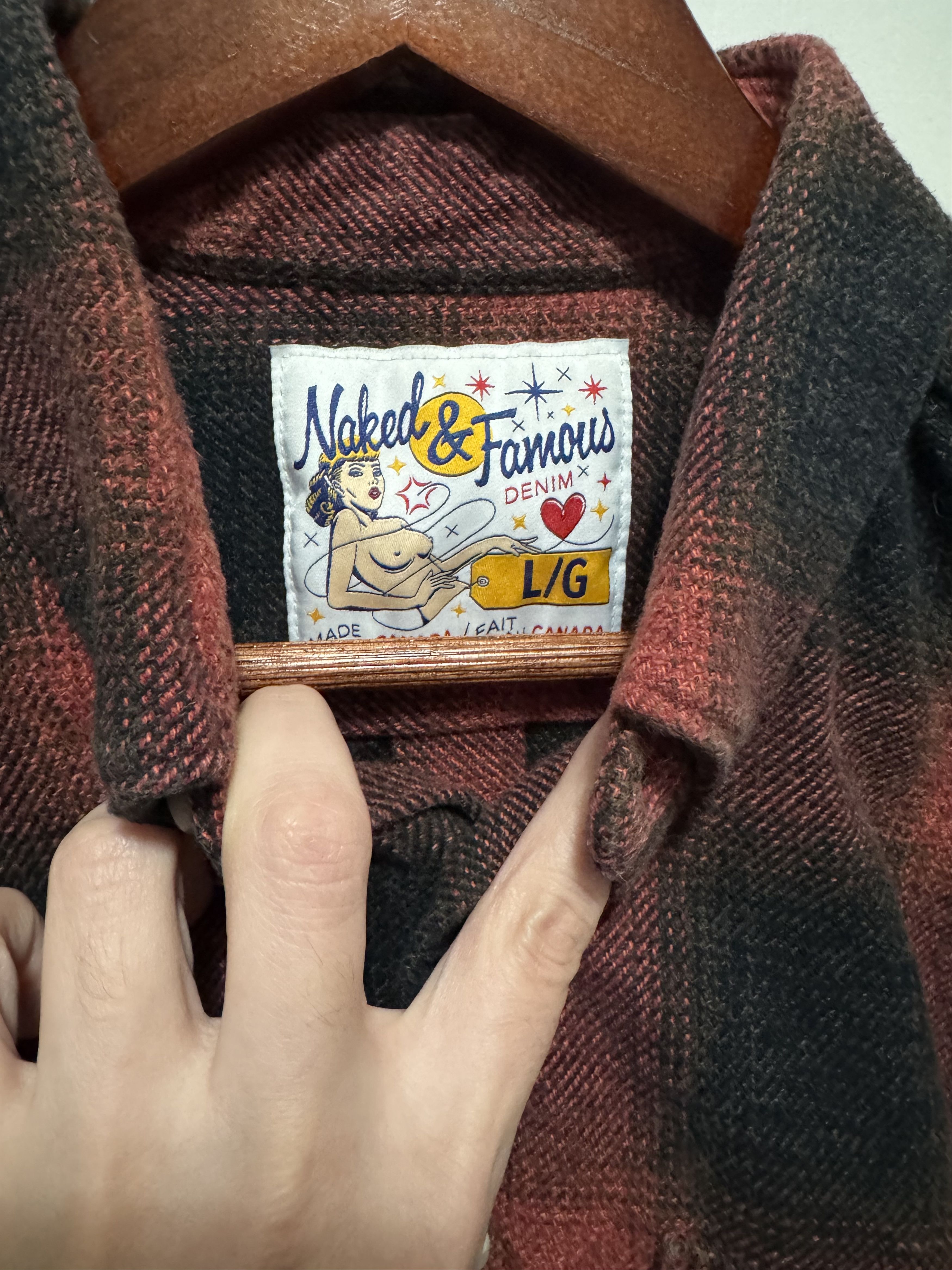 Naked & Famous Naked & Famous Easy Shirt Heavy Vintage Flannel Red/black Size US L / EU 52-54 / 3 - 2 Thumbnail