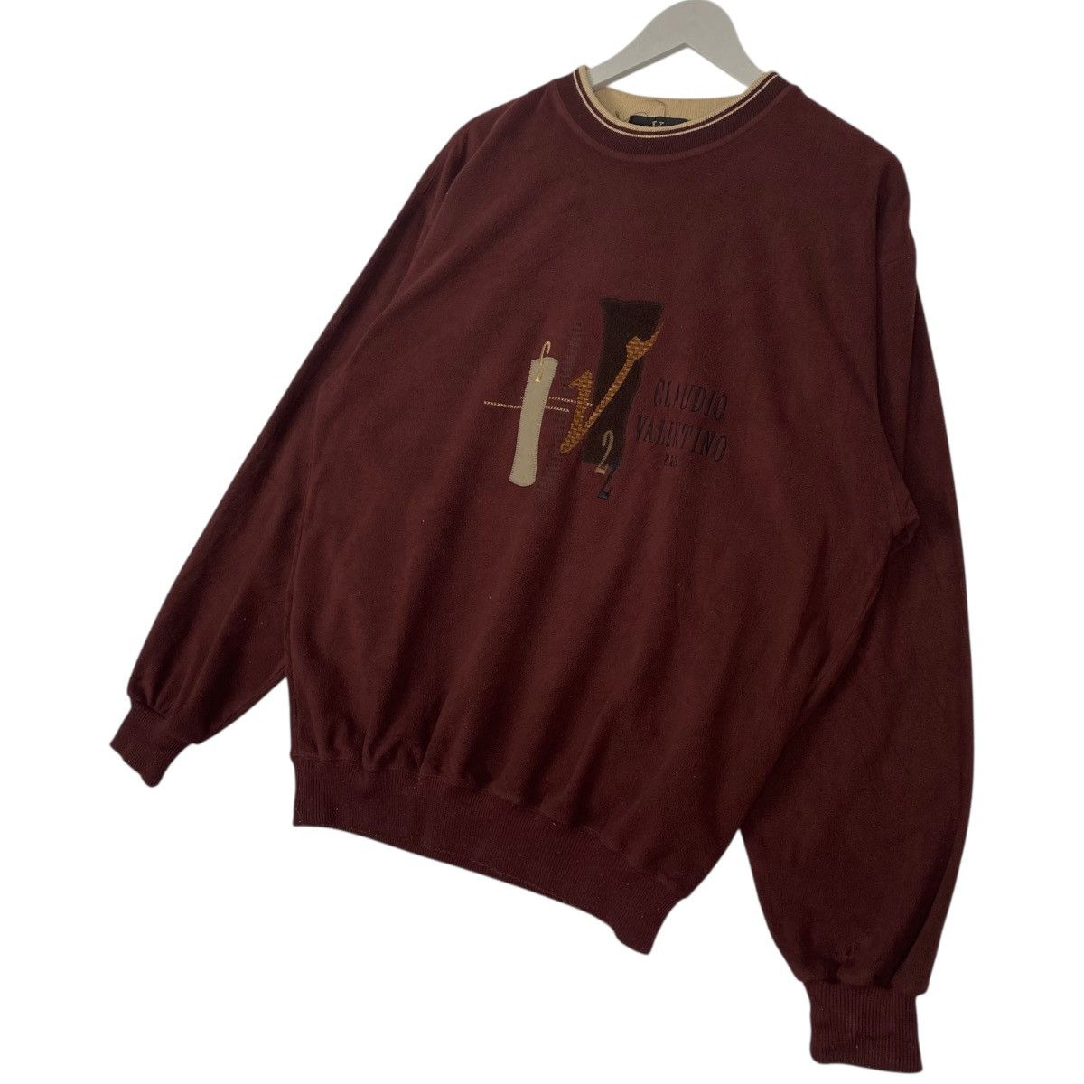 Other Vintage Claudio Valentino Sweatshirt Crewneck Embroidery Size US M / EU 48-50 / 2 - 2 Thumbnail