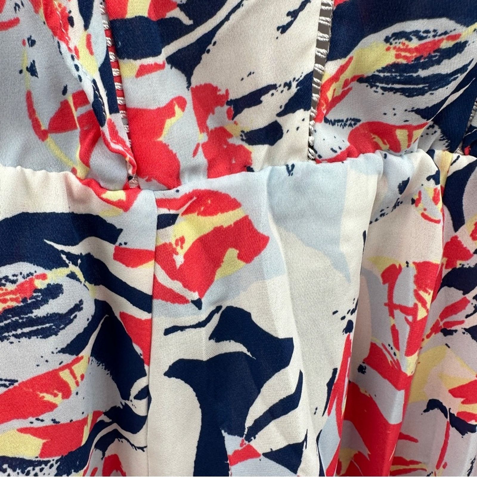 Parker Parker Gardenia Lana Multicolor Leaf Floral Print Dress Size M / US 6-8 / IT 42-44 - 9 Thumbnail