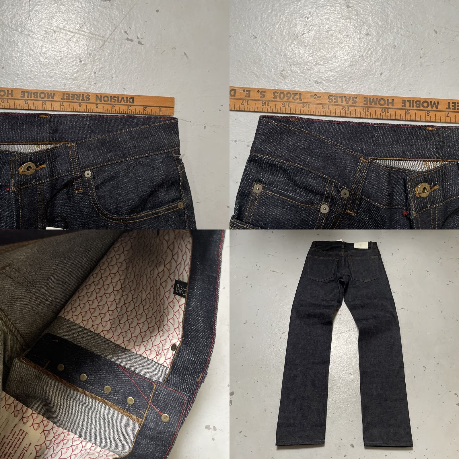 Denime Ginew Jeans Dark Blue Denim 32 Unisex Adults 32 NWT USA Made Selvedge Straight Jeans Color Black Size US 32 / EU 48 - 8 Thumbnail
