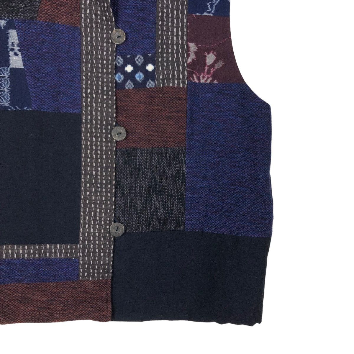 45rpm × Blue Blue Japan × Japanese Brand Vintage Vest Indigo Sisoko Giemon Kurume Traditional Kasuri Size US M / EU 48-50 / 2 - 5 Thumbnail