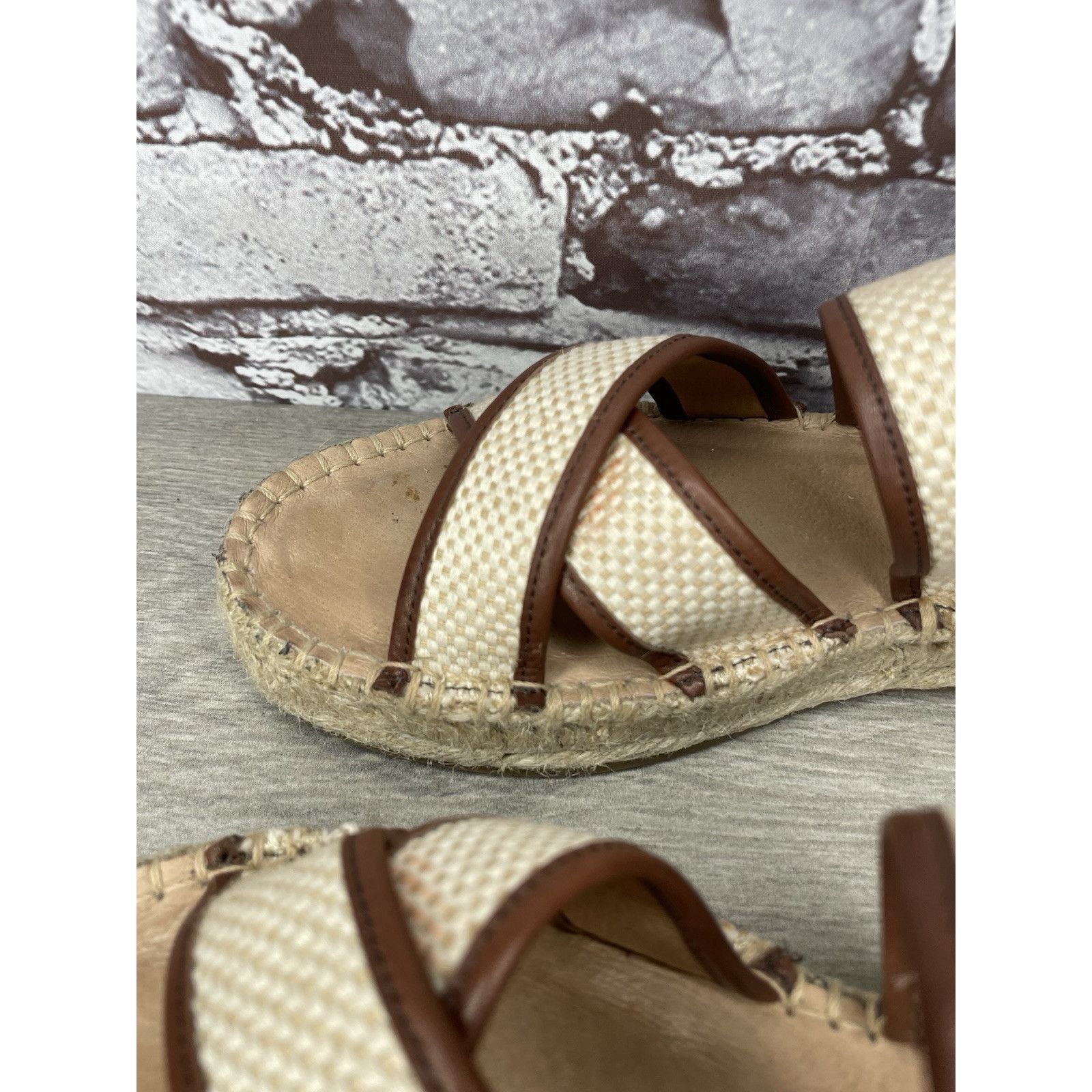 Madewell Madewell Julie Beige Brown Espadrille Slingback Strap Sandal Size US 7.5 / IT 37.5 - 6 Thumbnail