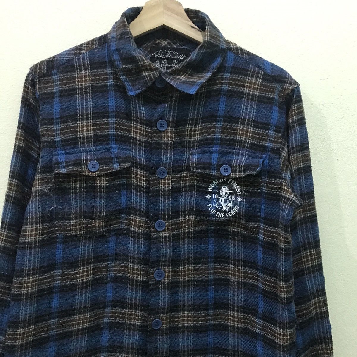 Flannel Vintage Flip The Script Plaid Tartan Flannel Shirt Size US S / EU 44-46 / 1 - 3 Thumbnail