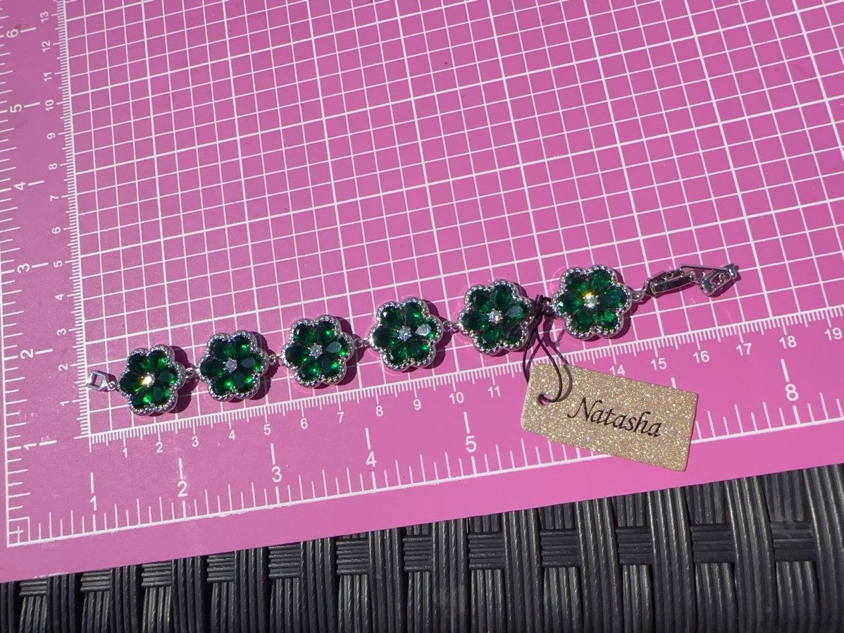 Natasha Zinko Natasha 925 sterling silver Green Cubic Zircon Crystal Size ONE SIZE - 6 Thumbnail