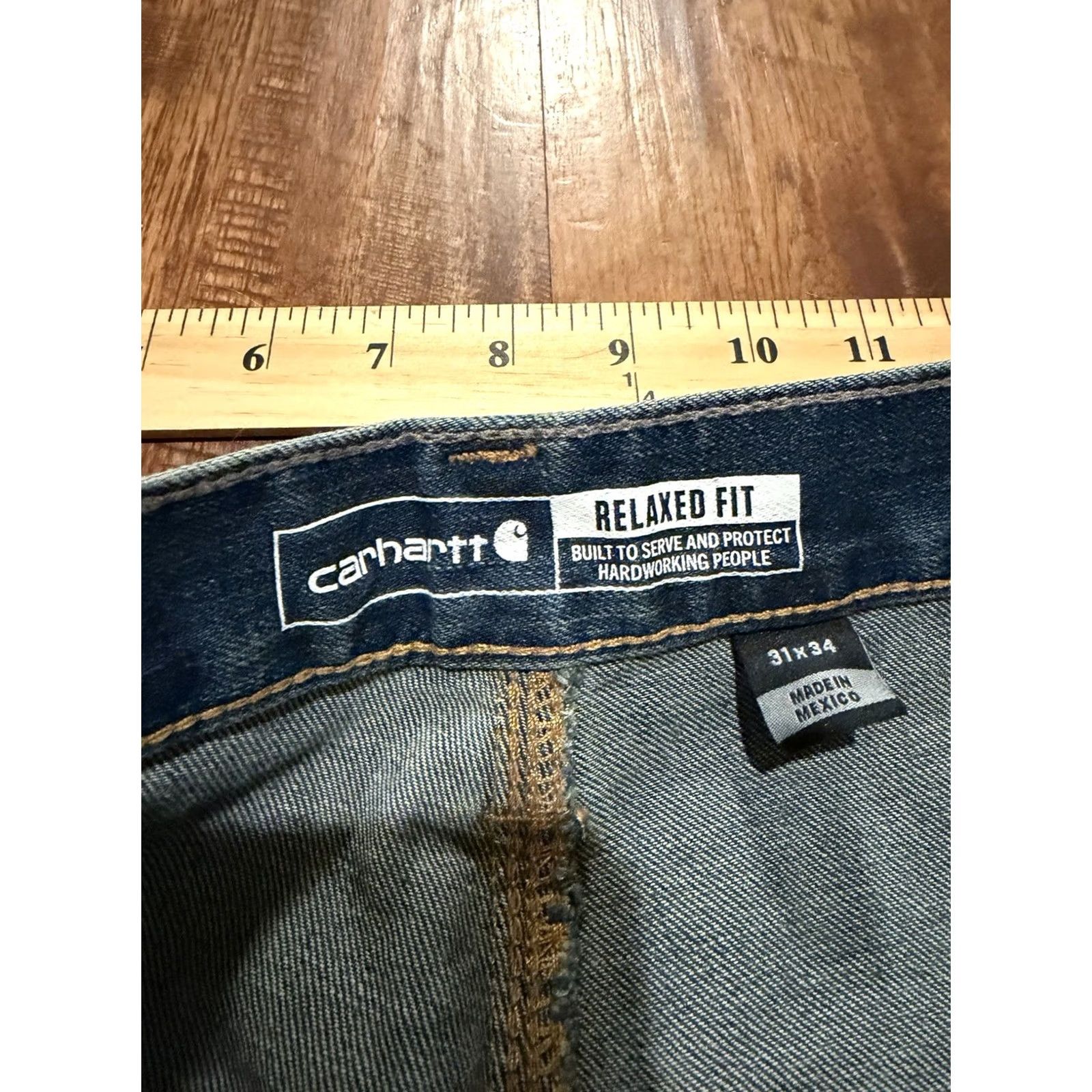 Carhartt Carhartt Jeans Relaxed Type: Jeans 31x34 BD2808M Blue Denim (F656) Men Regular Inseam 34 5-Pocket Design Zip Straight Pockets Rugged Flex Utility Size US 31 - 8 Thumbnail