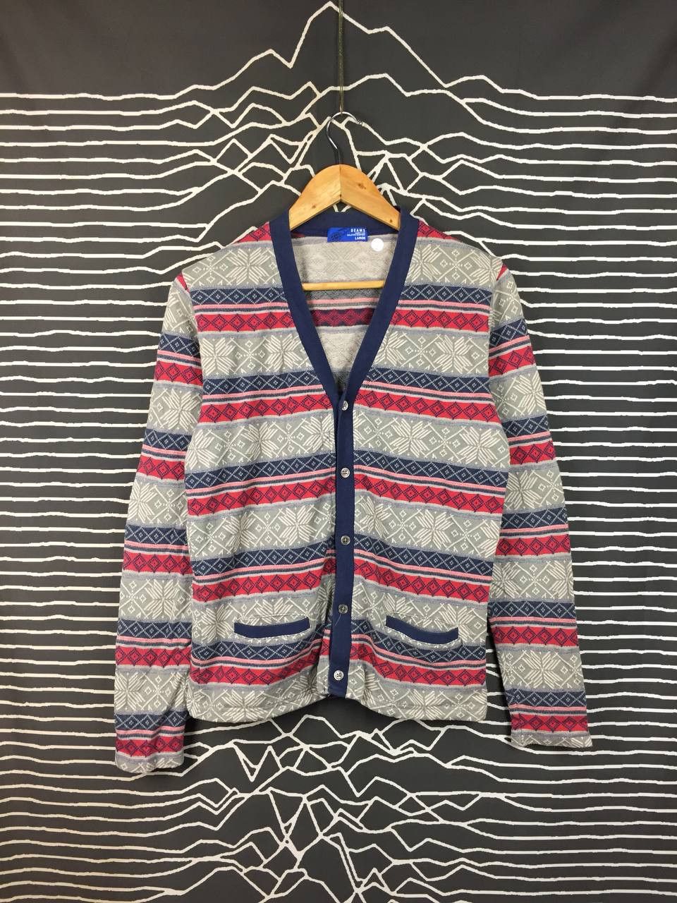 Beams Plus Beams Japanese Brand Fair Isle Patterned Cardigan Sweater Size US M / EU 48-50 / 2 - 2 Thumbnail