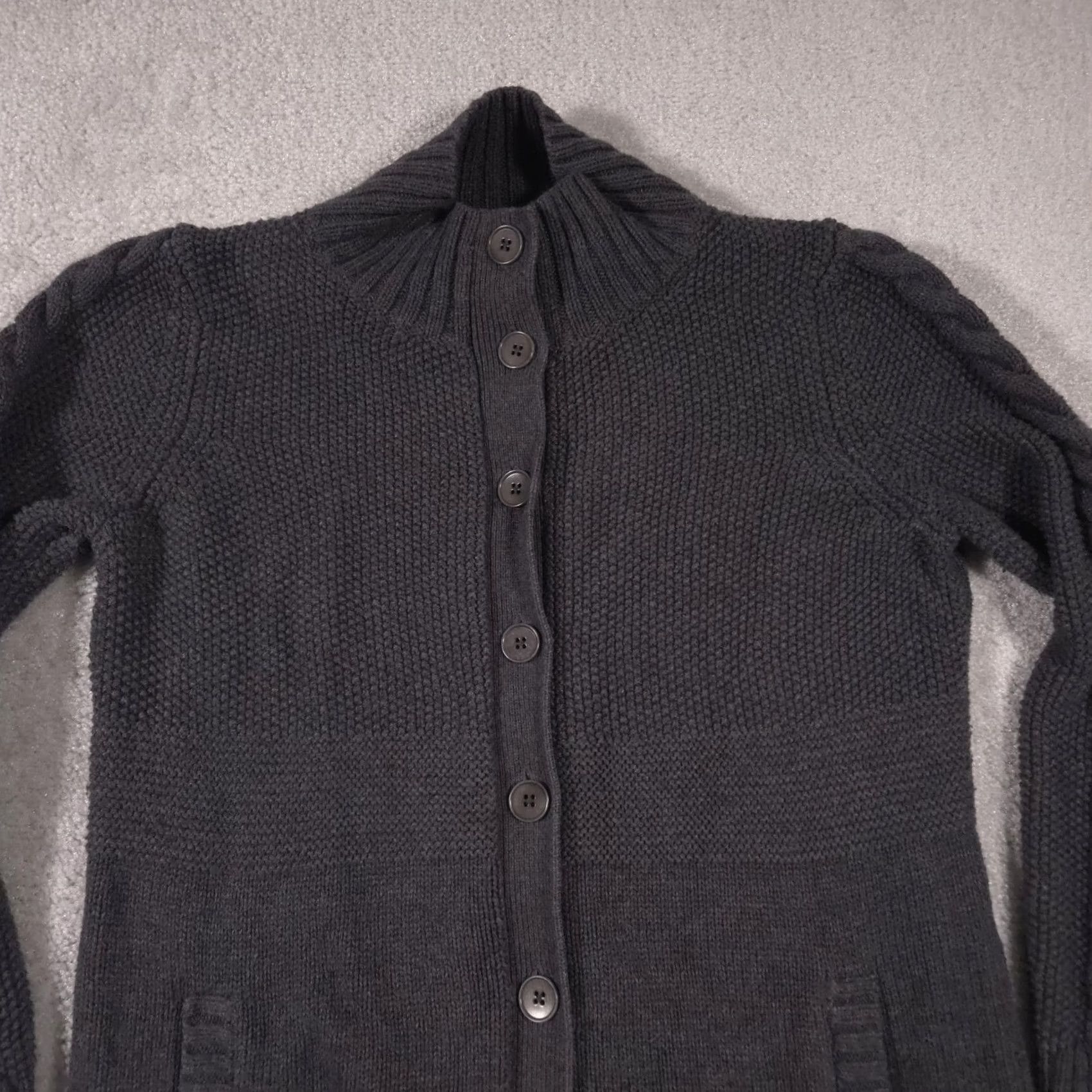 Talbots Talbots Cardigan Womens Medium Gray Long Duster Wool Blend Button Front Size M / US 6-8 / IT 42-44 - 3 Thumbnail