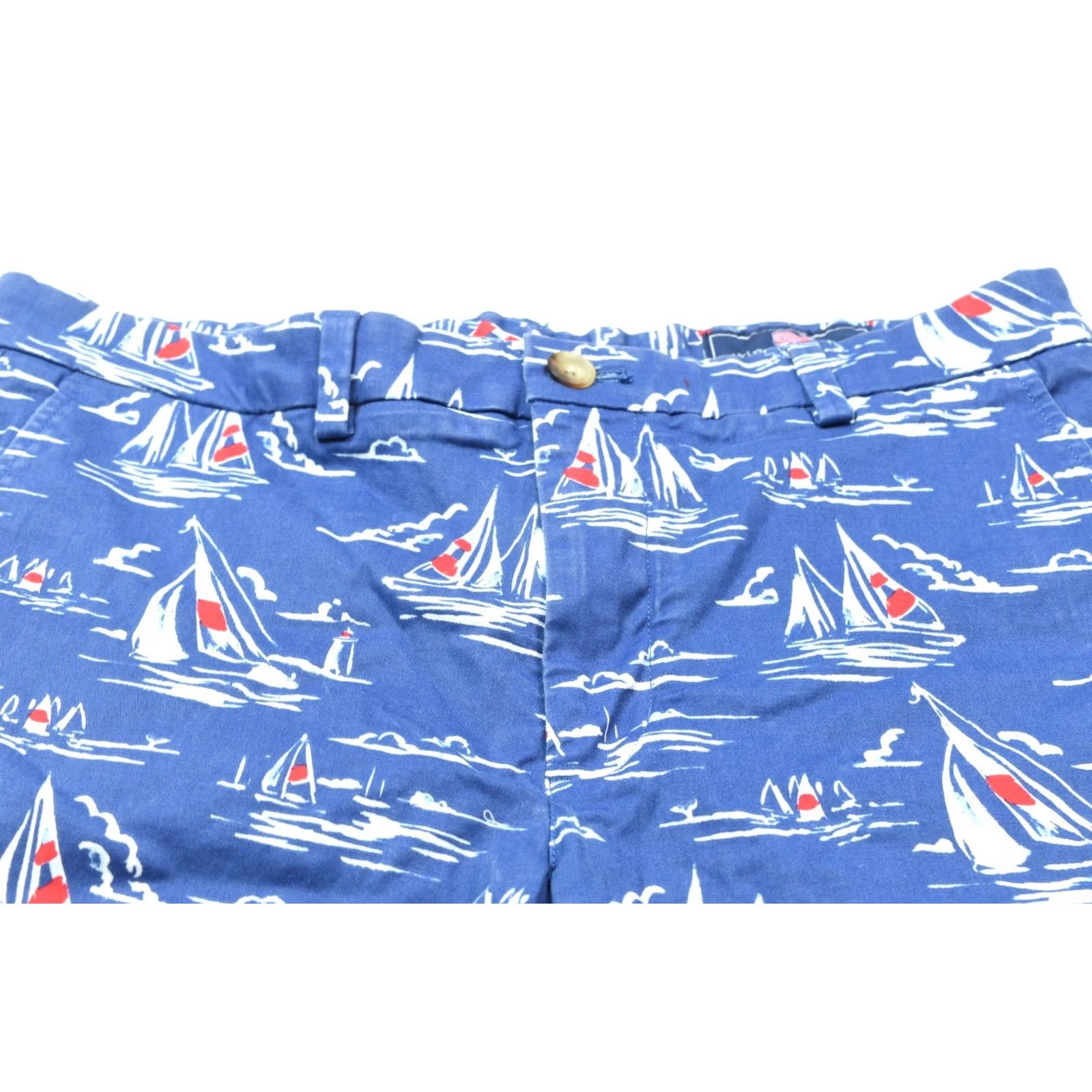Vineyard Vines Vineyard Vines Breaker Chino Shorts Mens 32 Blue Nautical Boats 9" Cotton Size US 32 / EU 48 - 3 Thumbnail