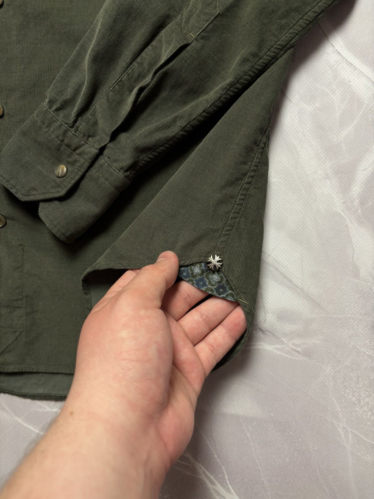 Other ORIAN Corduroy Shirt Slim Fit Green Size 39 Small Size US S / EU 44-46 / 1 - 4 Thumbnail