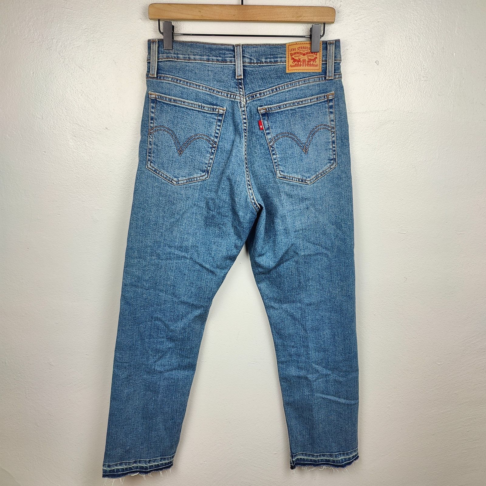 Levi's Levi's Wedgie Straight Straight Jeans Womens 29 Medium Wash Size 29" - 4 Thumbnail