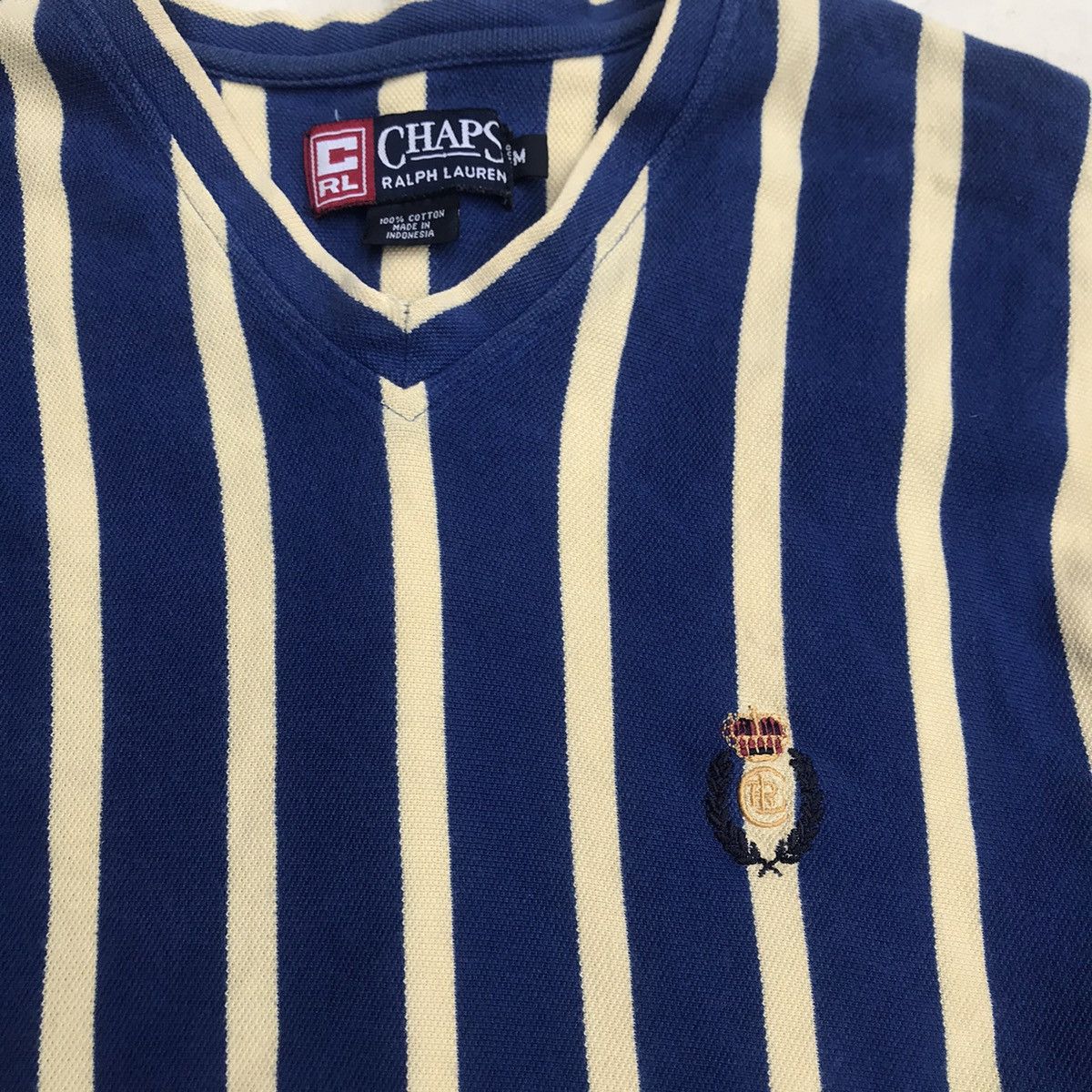Chaps × Chaps Ralph Lauren × Vintage Vintage E Chaps RL Ralph Lauren Blue Stripes Tee Tshirt Size US M / EU 48-50 / 2 - 4 Thumbnail