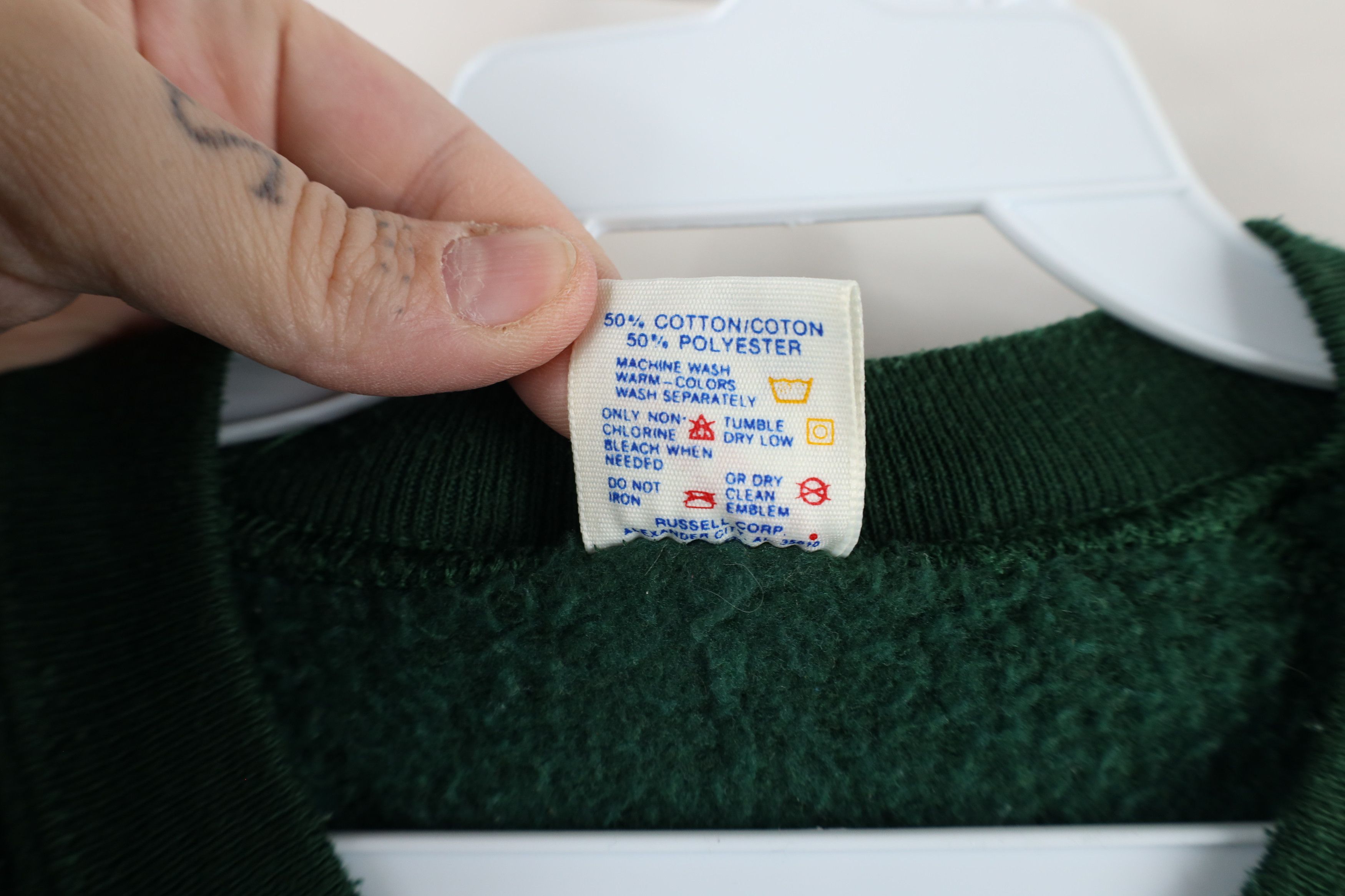 Vintage Vintage 90s Streetwear Blank Crewneck Sweatshirt Green USA Size US XL / EU 56 / 4 - 5 Thumbnail
