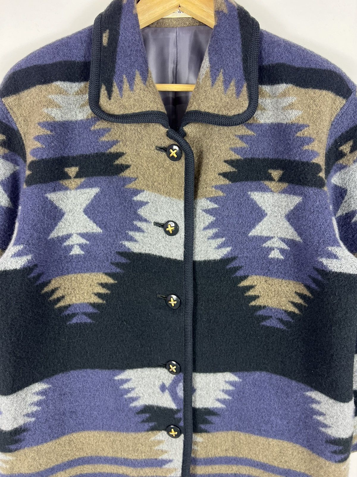 Japanese Brand 🔥 CLEAN HEART COAT NAVAJO / CHIMAYO DESIGN Size L / US 10 / IT 46 - 4 Thumbnail