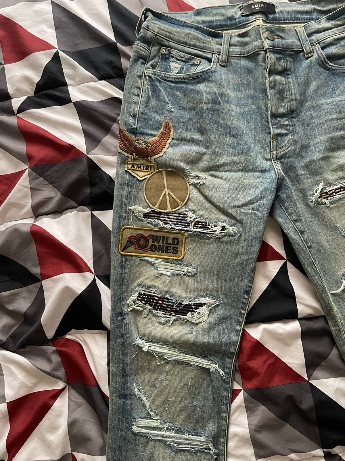 Amiri AMIRI Biker Patch Jeans Clay Indigo Distressed Size US 36 / EU 52 - 2 Thumbnail