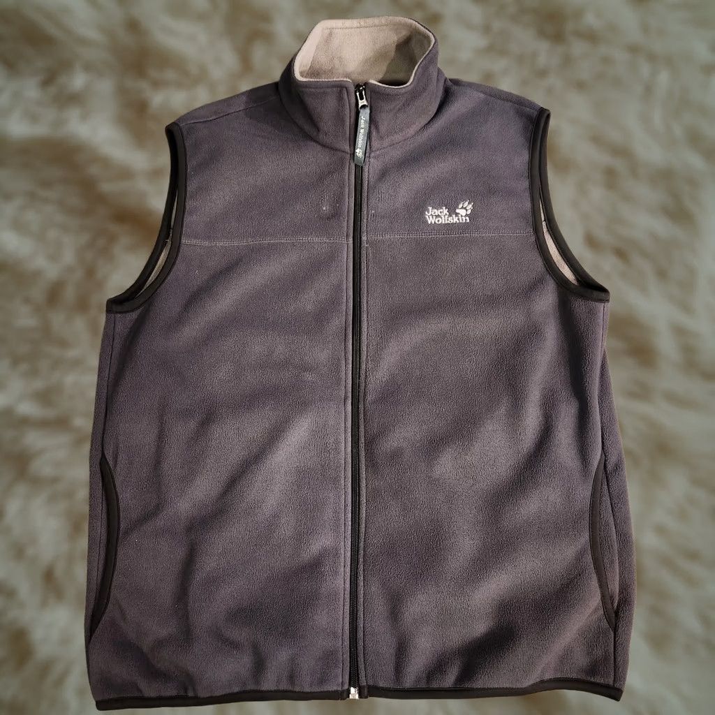 Jack Wolfskin VINTAGE Jack Wolfskin Outdoor Fleece Vest Mens Large Gray Size US L / EU 52-54 / 3 - 1 Thumbnail