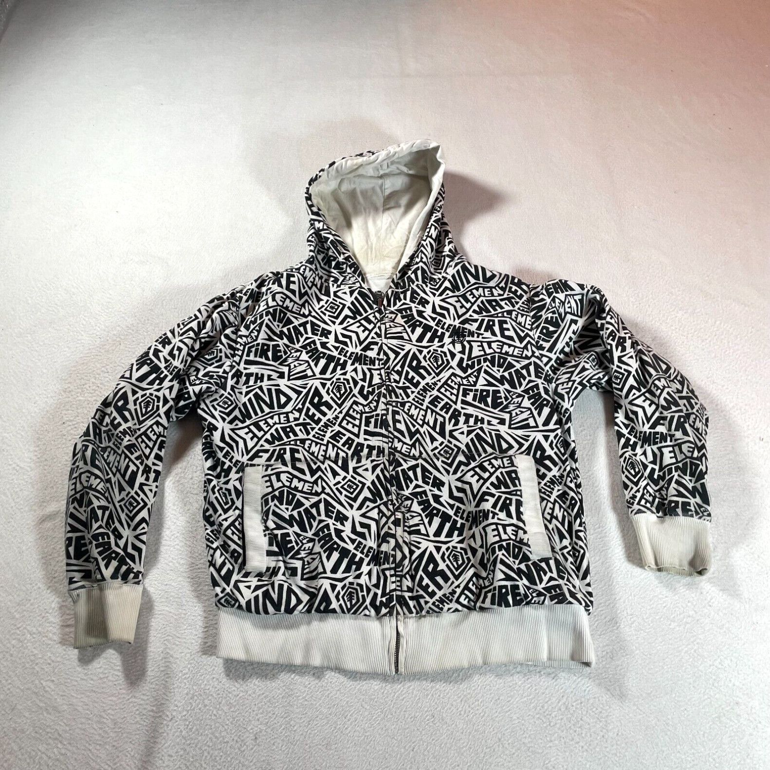 Vans Vans Jacket Youth Extra Large Black Y2K Hoodie Full Zip All Over