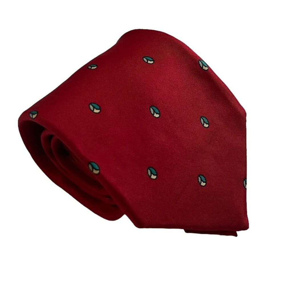 Givenchy Givenchy Red Blue White Gray Oval Foulard Geometric Silk Tie Size ONE SIZE - 1 Thumbnail