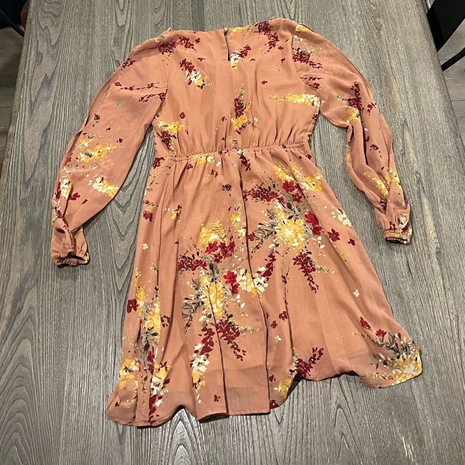 Vintage Maurices A-Line Dress Long Slit Sleeve Tie Neck Sheer XS Size XS / US 0-2 / IT 36-38 - 5 Thumbnail