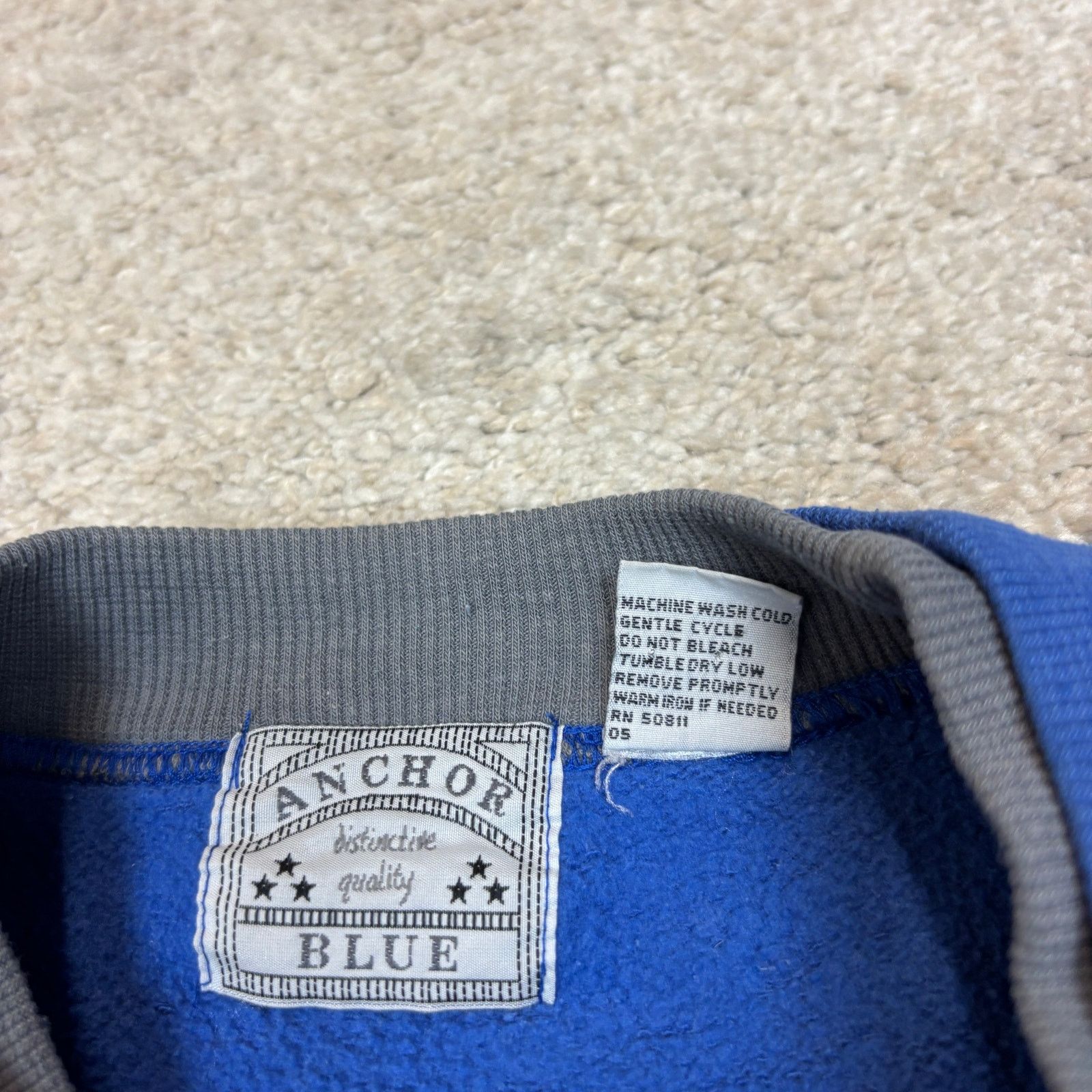 Anchor Blue × Vintage Vintage Anchor Blue Striped Pocket Sweatshirt Men's L Y2K Size US L / EU 52-54 / 3 - 5 Thumbnail
