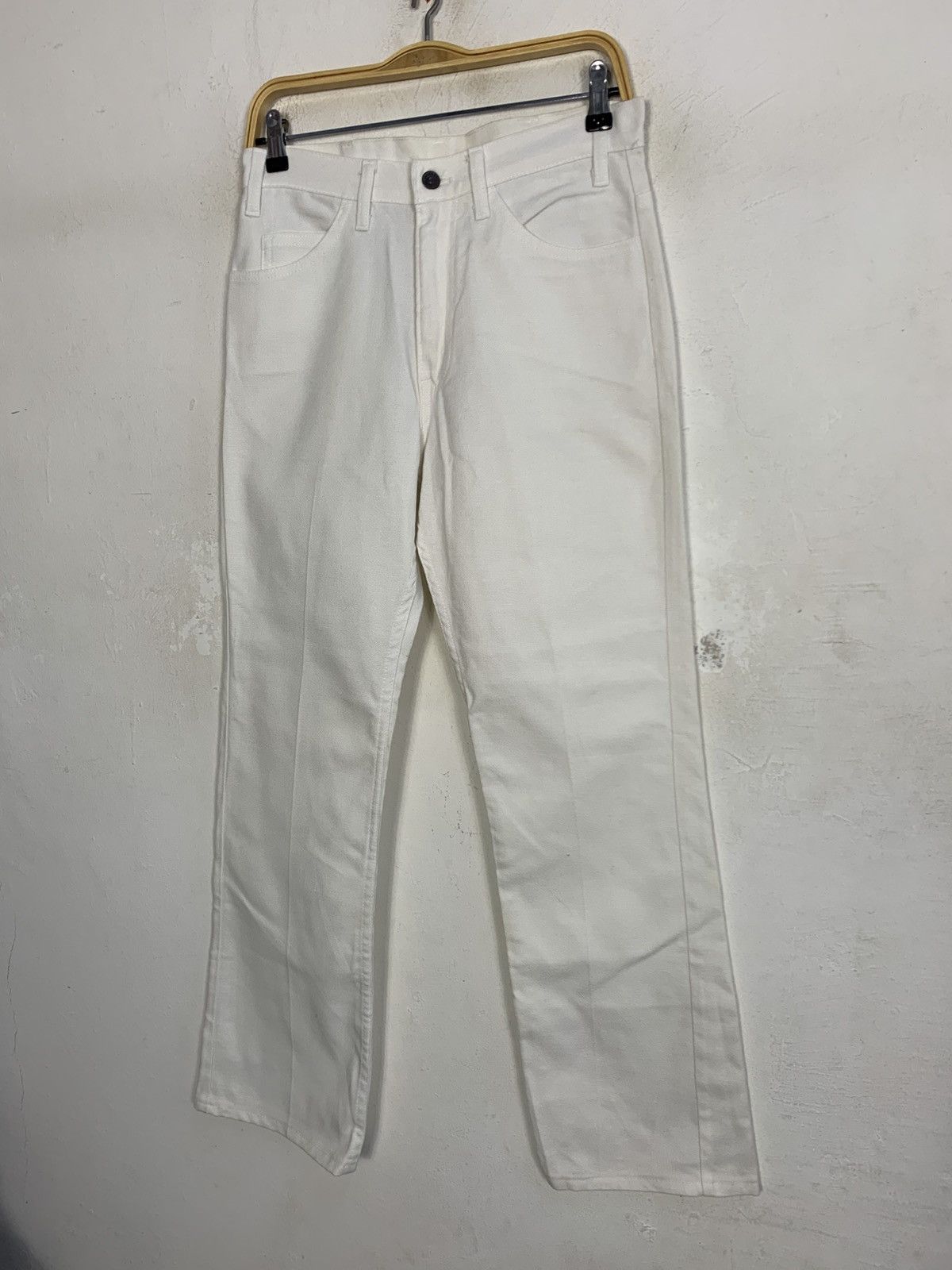 Levi's 80s Levis Strauss Sta-Prest White Denim Jeans Straight Cut Size US 28 / EU 44 - 3 Thumbnail