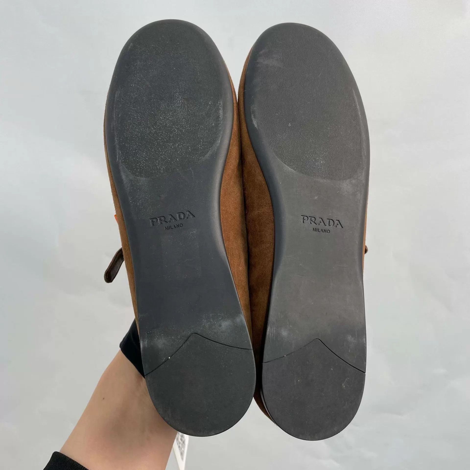 Prada Prada brown suede flat 37.5 Size US 7 / IT 37 - 2 Thumbnail
