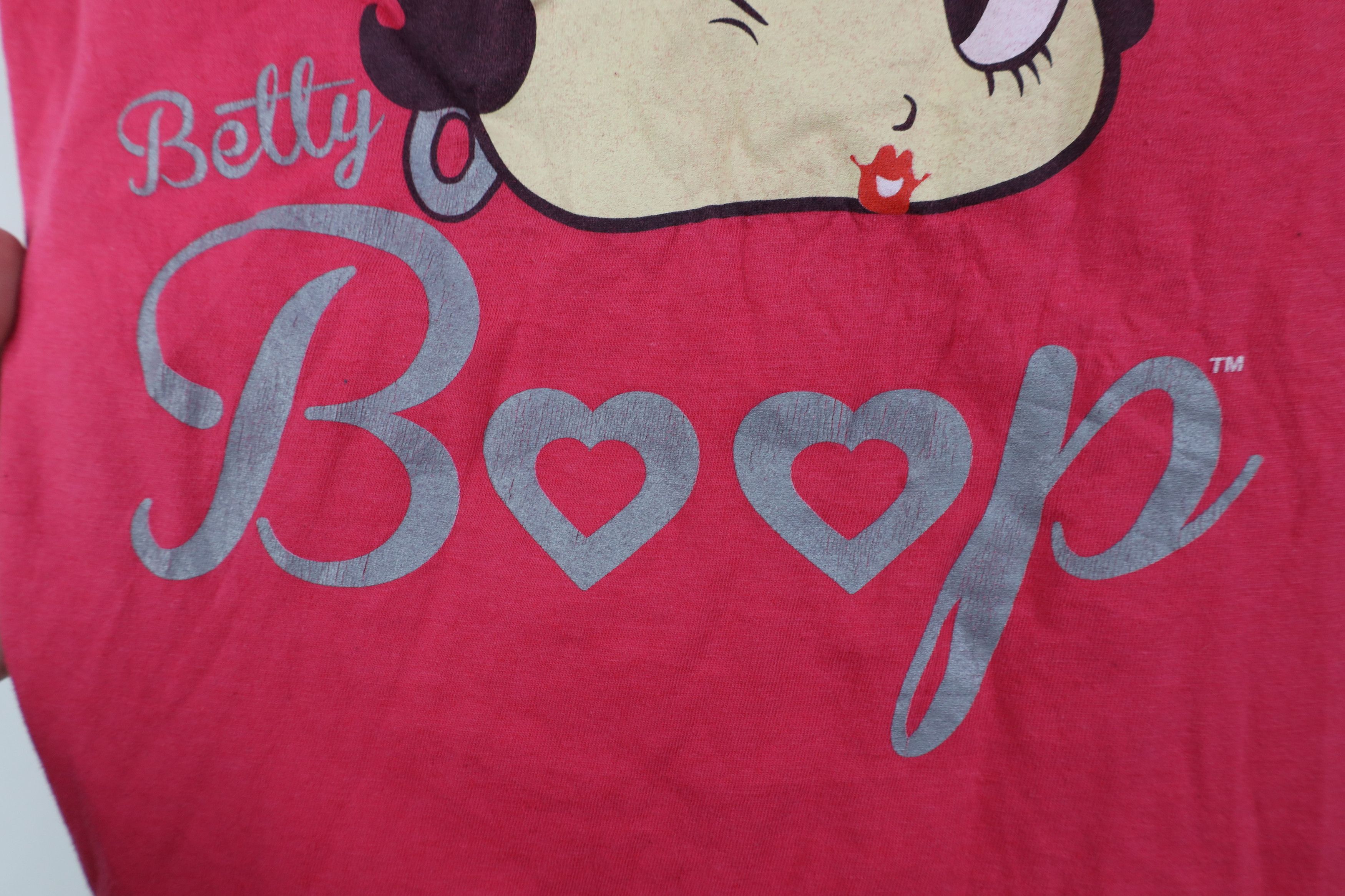 Vintage Vintage Y2K Betty Boop Spell Out V-Neck T-Shirt Pink Size S / US 4 / IT 40 - 7 Thumbnail