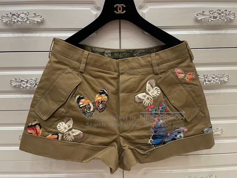 Valentino Butterfly embroidered shorts