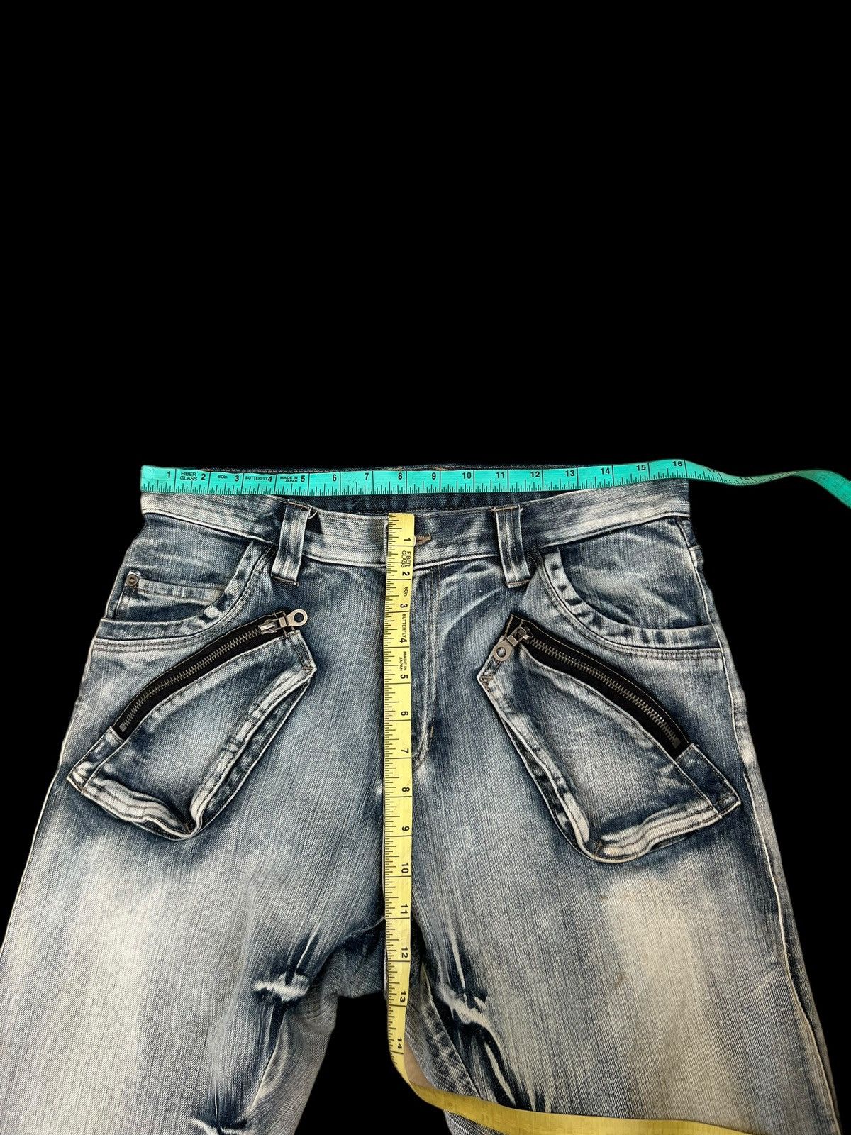 Vintage Vintage PPFM Acid Washed Curved Leg Denim Jeans Size US 31 - 3 Thumbnail