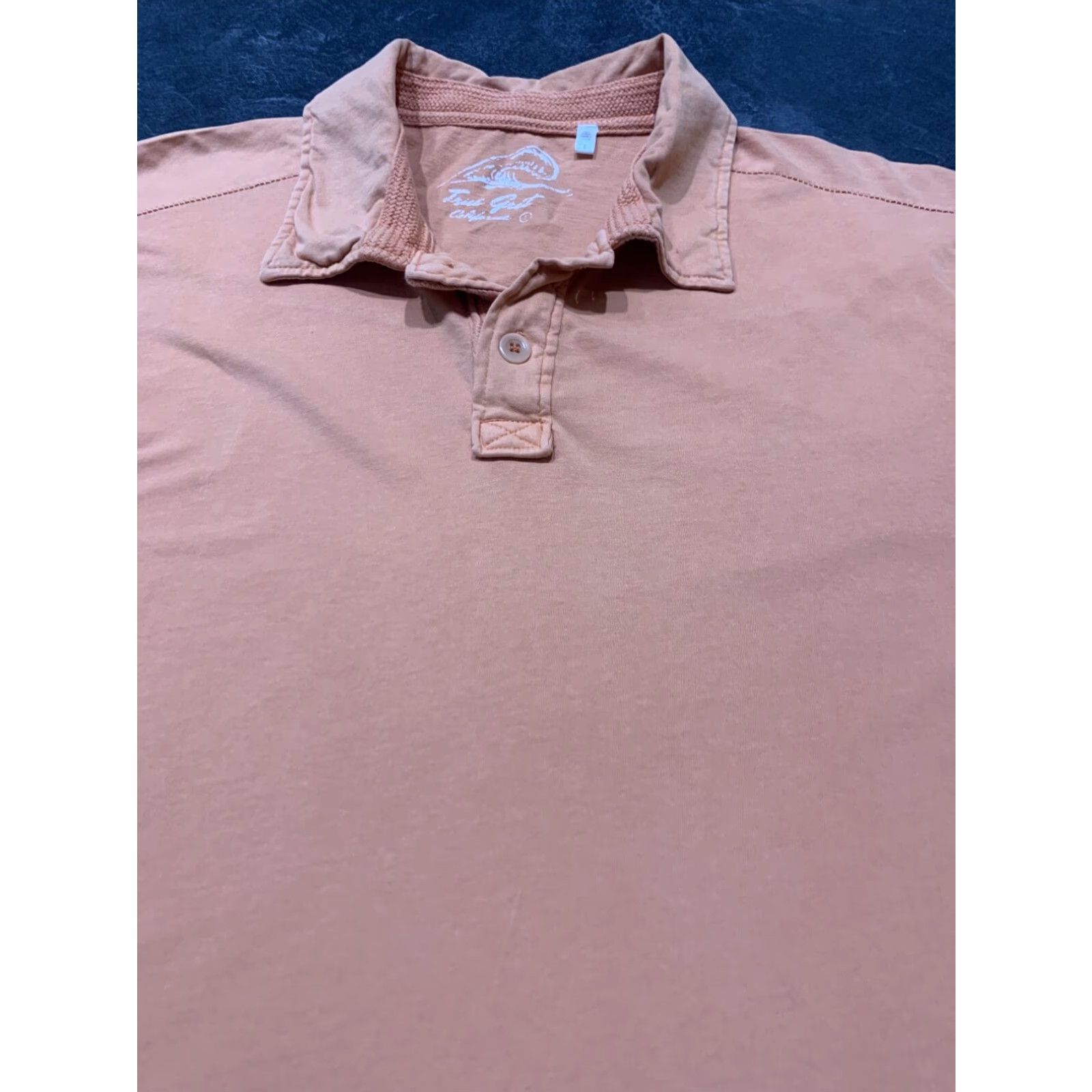 Vintage True Grit Mens Short Sleeve Polo Shirt Large Peach Coral Golf Beach Size US L / EU 52-54 / 3 - 3 Thumbnail