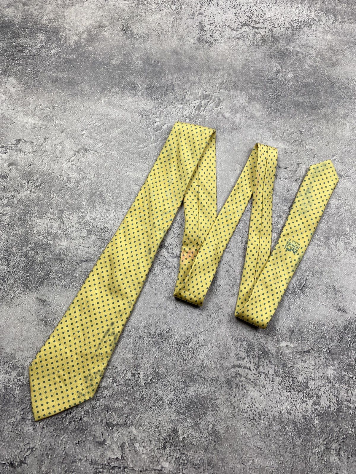 Hermes Hermes Tie Paris 100% Silk Made In France Polka Dot Necktie Size ONE SIZE - 3 Thumbnail