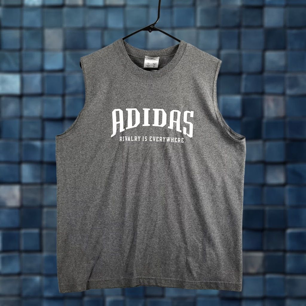 Adidas VTG Adidas Shirt Tank Top Rivalry Is Everywhere Sleeveless Track Gym Active M Gray XS-XL Ladies? Mens? Size US M / EU 48-50 / 2 - 1 Thumbnail